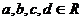 a,b,c je z R